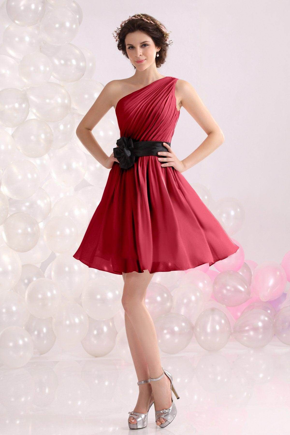 A-Line Short-Mini Chiffon Bridesmaids Dress COZB1301C - COCOMELODY